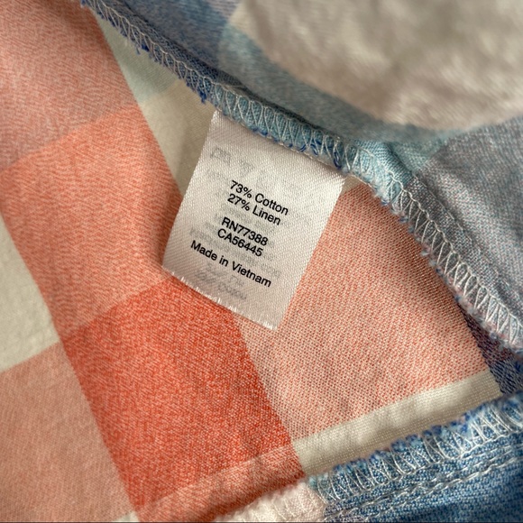 J. Crew | Linen Blend Gingham Side Tie Sleeveless Top - Picture 7 of 8